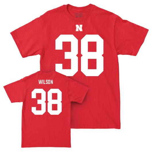 Nebraska Football Red Shirsey Tee - Cooper Wilson | #38 Youth Small