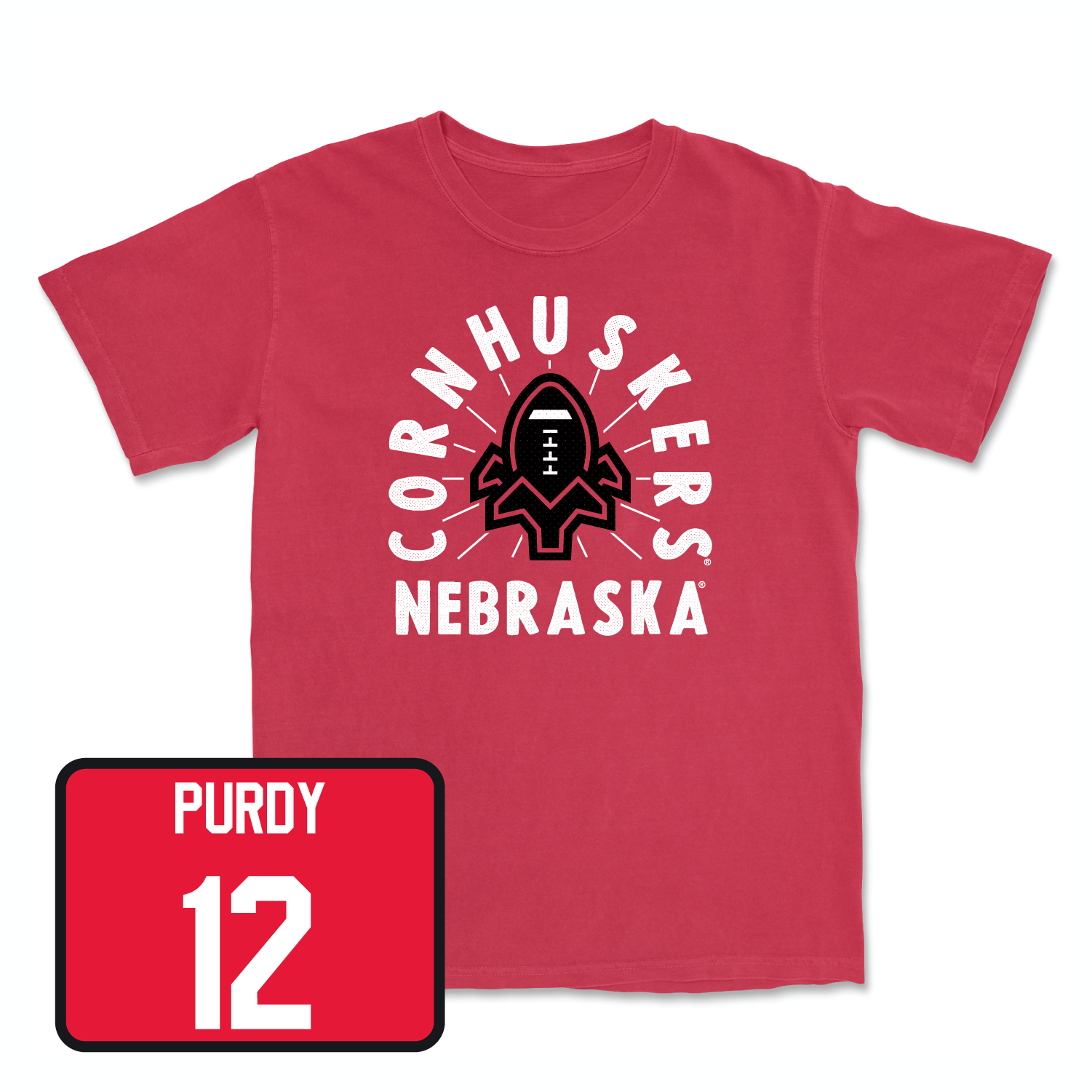 Red Football Cornhuskers Tee 2 2X-Large / Chubba Purdy | #12