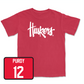 Red Football Huskers Tee 2 Small / Chubba Purdy | #12