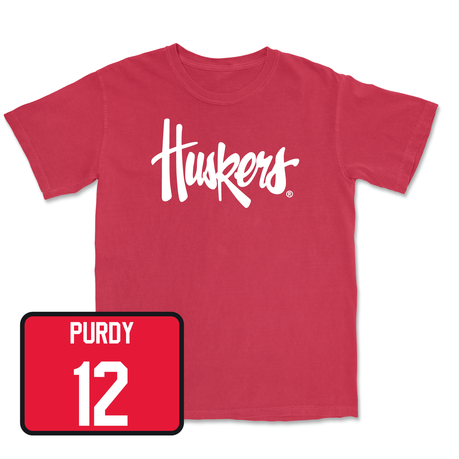 Red Football Huskers Tee 2 Medium / Chubba Purdy | #12