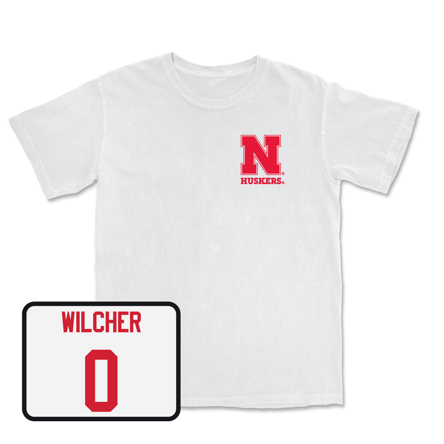 White Men's Basketball Comfort Colors Tee Large / C.J. Wilcher | #0