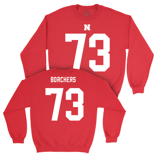 Nebraska Football Red Shirsey Crew - David Borchers | #73 Youth Small