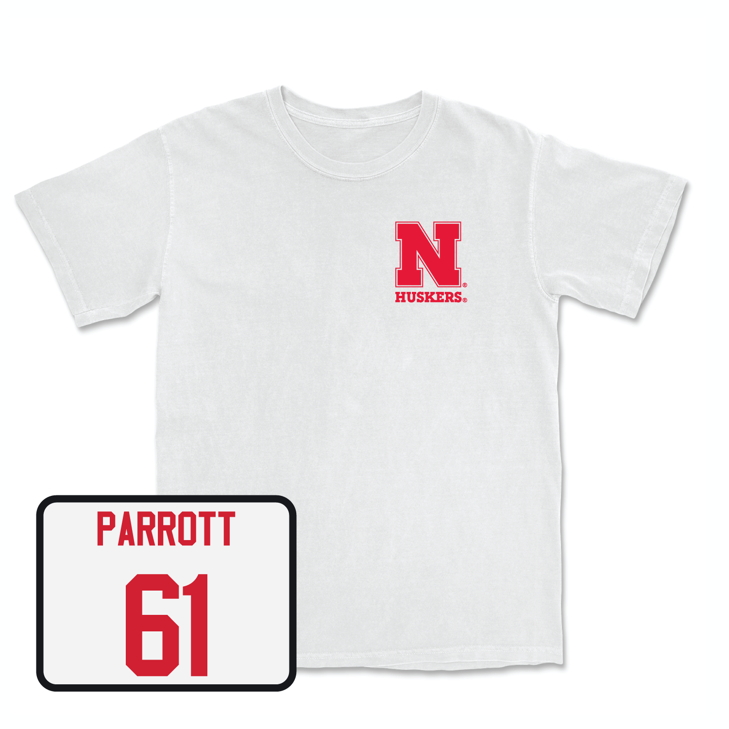 White Football Comfort Colors Tee 6 Small / Dylan Parrott | #61
