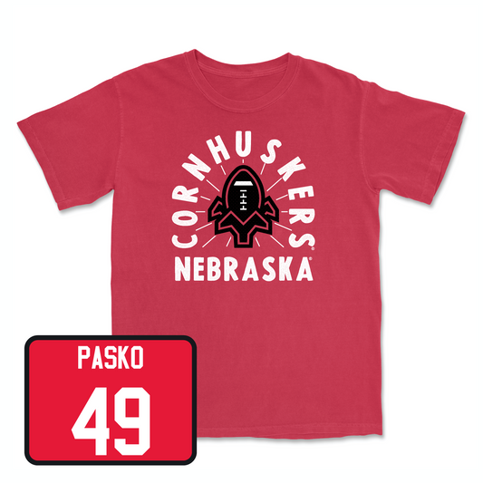 Red Football Cornhuskers Tee Youth Small / Daniel Pasko | #49