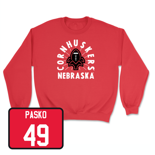 Red Football Cornhuskers Crew Youth Small / Daniel Pasko | #49
