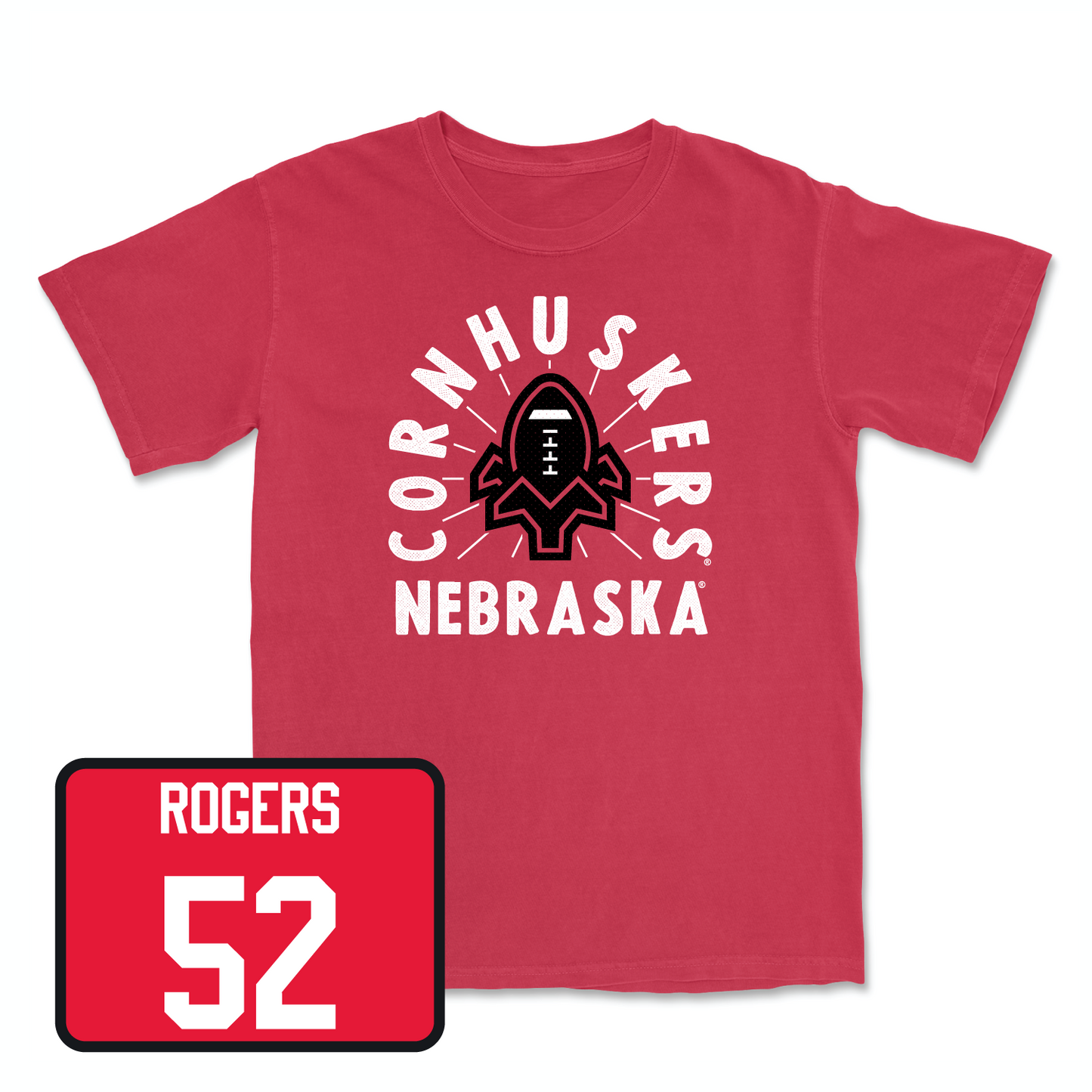 Red Football Cornhuskers Tee X-Large / Dylan Rogers | #52