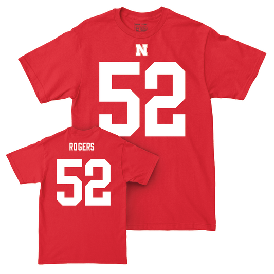 Nebraska Football Red Shirsey Tee - Dylan Rogers | #52 Youth Small