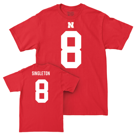 Nebraska Football Red Shirsey Tee - Deshon Singleton | #8 Youth Small