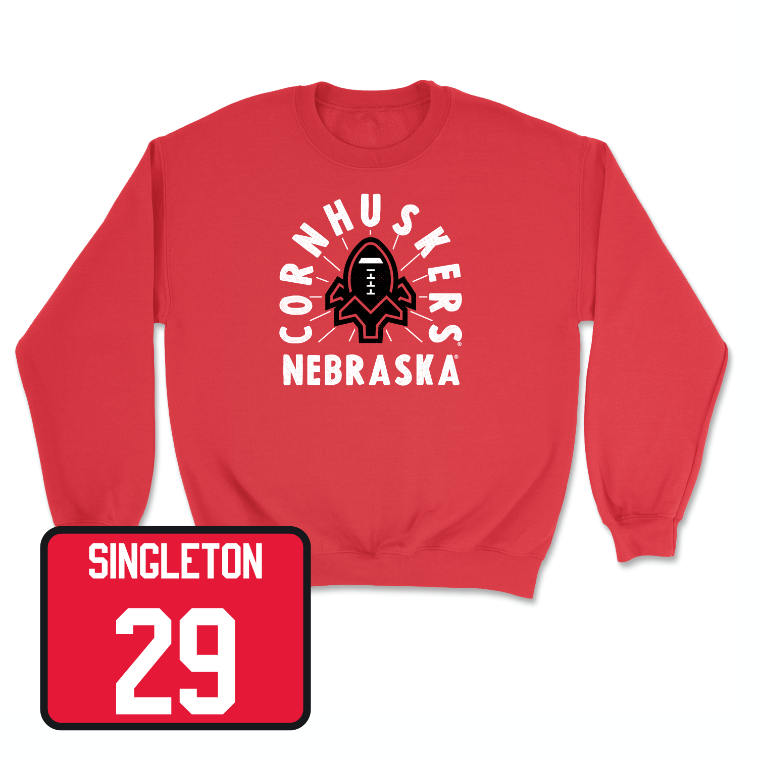 Red Football Cornhuskers Crew 3 2X-Large / Deshon Singleton | #29