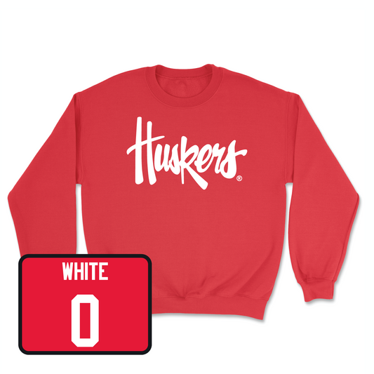 Red Women's Basketball Huskers Crew Youth Small / Darian White | #0