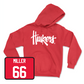 Red Football Huskers Hoodie 7 Youth Small / Ezra Miller | #66