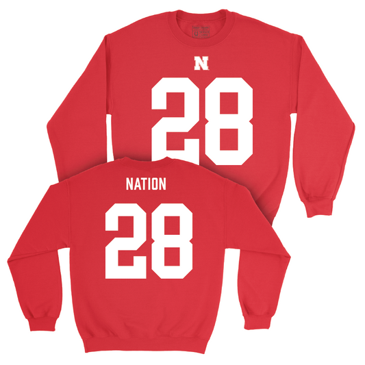 Nebraska Football Red Shirsey Crew - Ethan Nation | #28 Youth Small