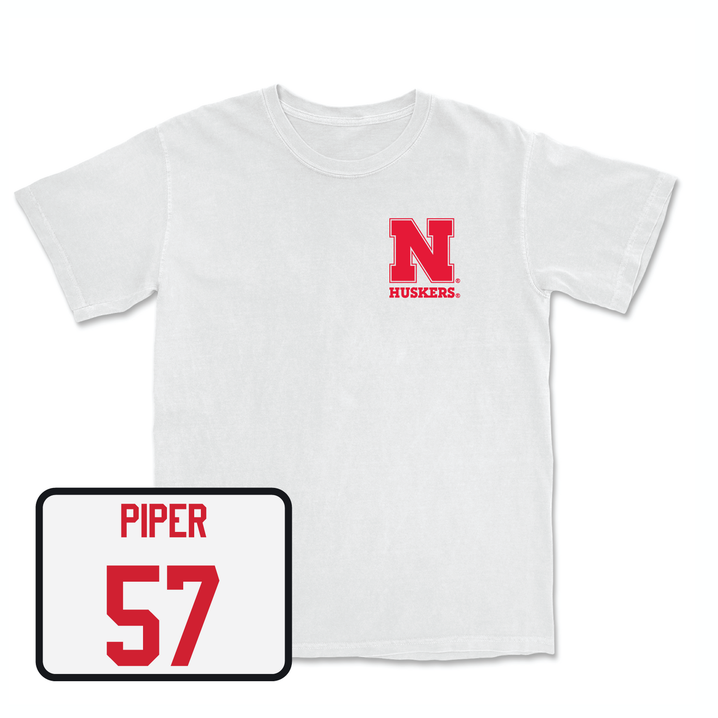 White Football Comfort Colors Tee 6 Small / Ethan Piper | #57