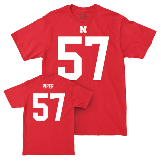 Nebraska Football Red Shirsey Tee - Ethan Piper | #57 Youth Small