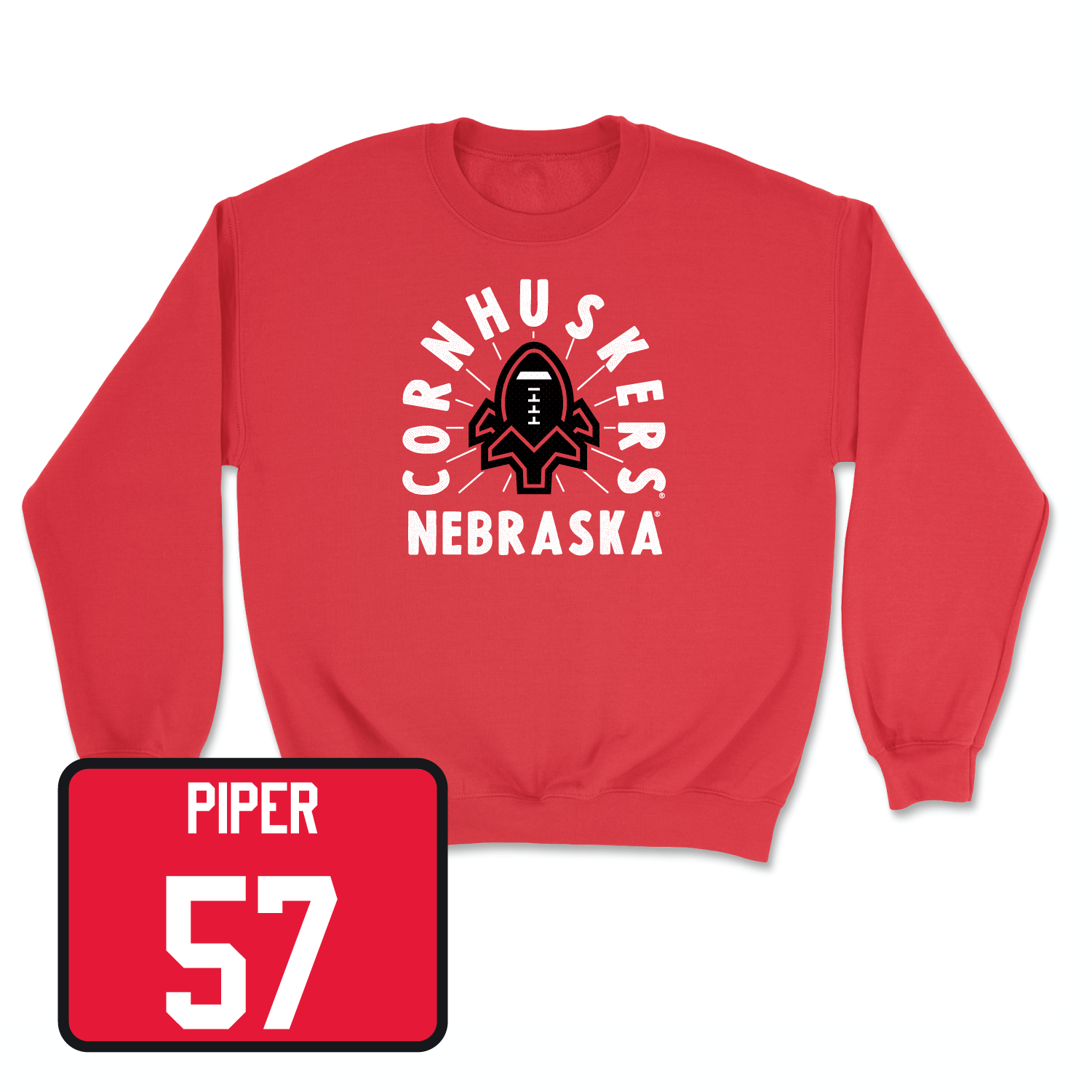 Red Football Cornhuskers Crew 6 2X-Large / Ethan Piper | #57