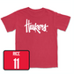 Red Men's Basketball Huskers Tee Large / Eli Rice | #11
