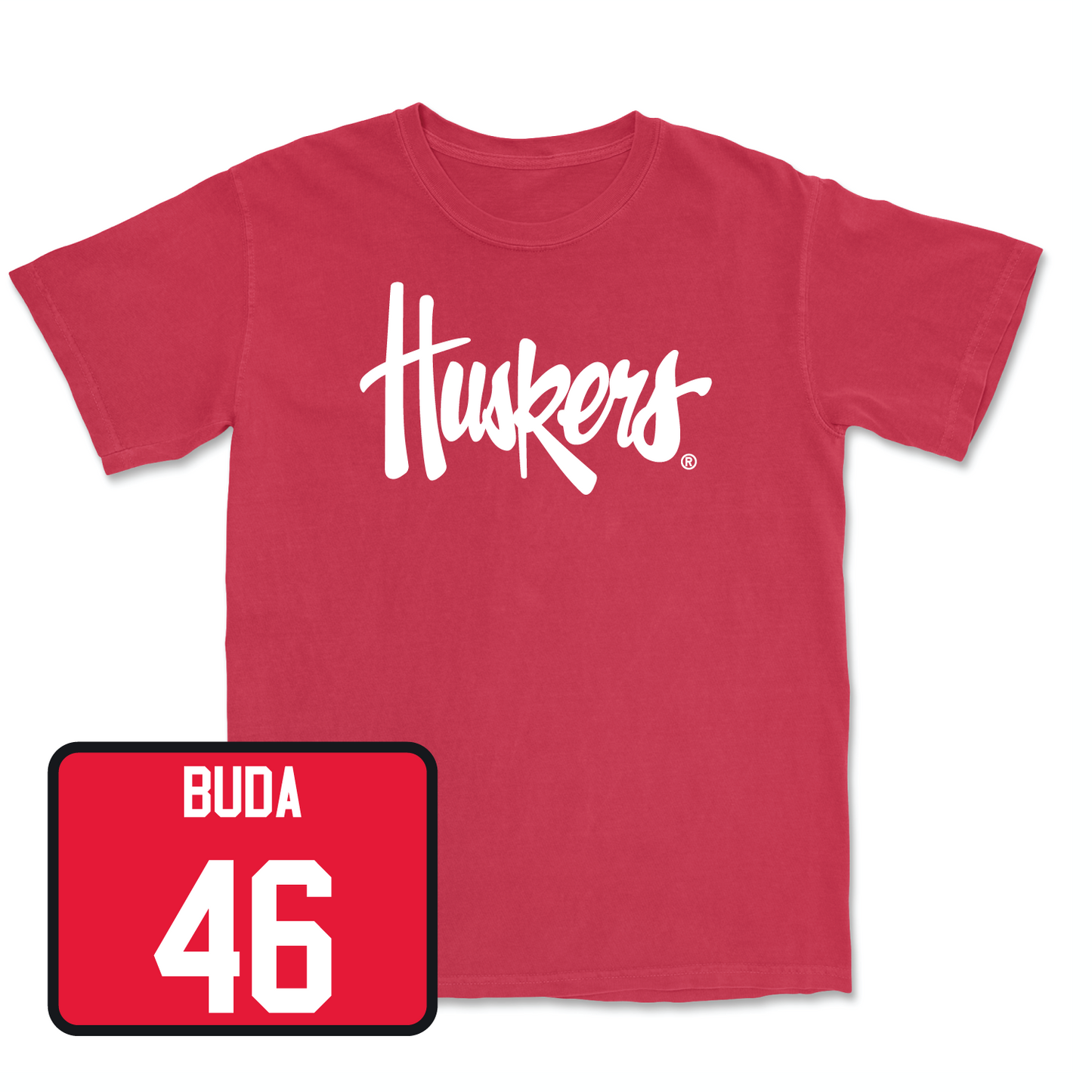 Red Football Huskers Tee 5 Youth Large / Grant Buda | #46
