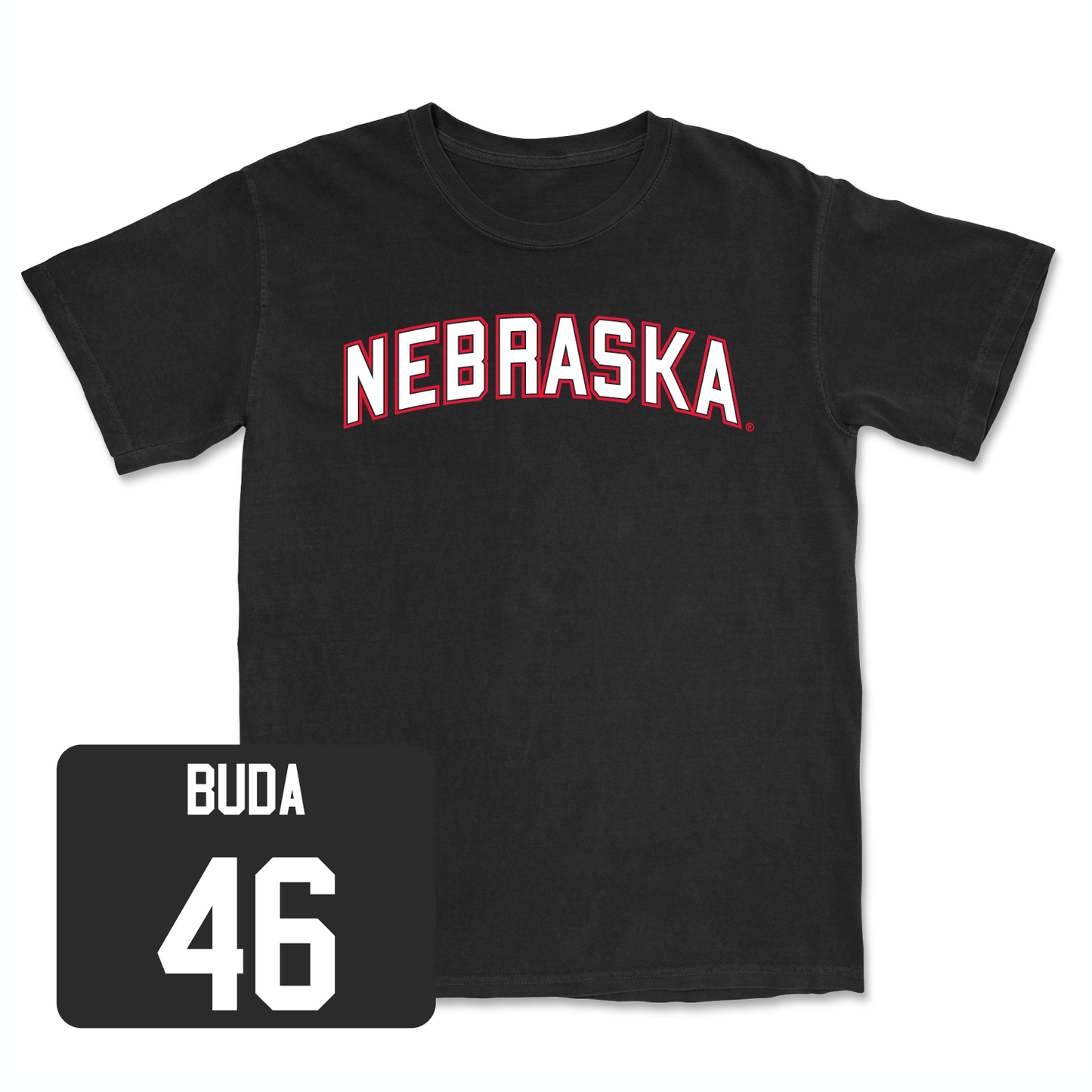 Black Football Nebraska Tee 5 Youth Large / Grant Buda | #46