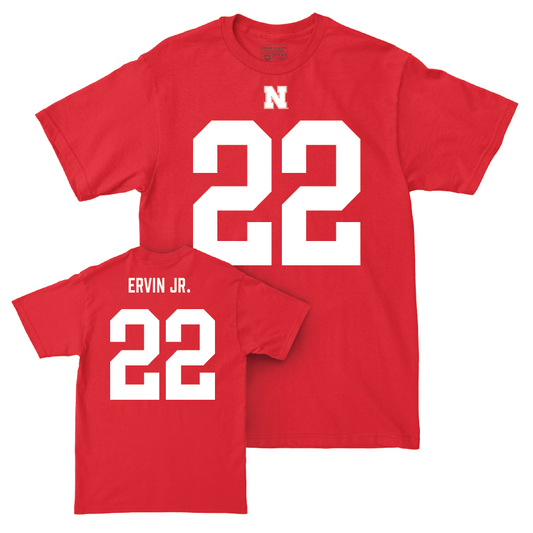 Nebraska Football Red Shirsey Tee - Gabe Ervin Jr. | #22 Youth Small