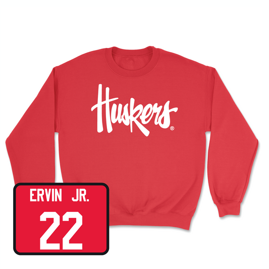 Red Football Huskers Crew Youth Small / Gabe Ervin Jr. | #22