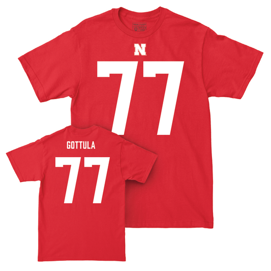 Nebraska Football Red Shirsey Tee - Gunnar Gottula | #77 Youth Small