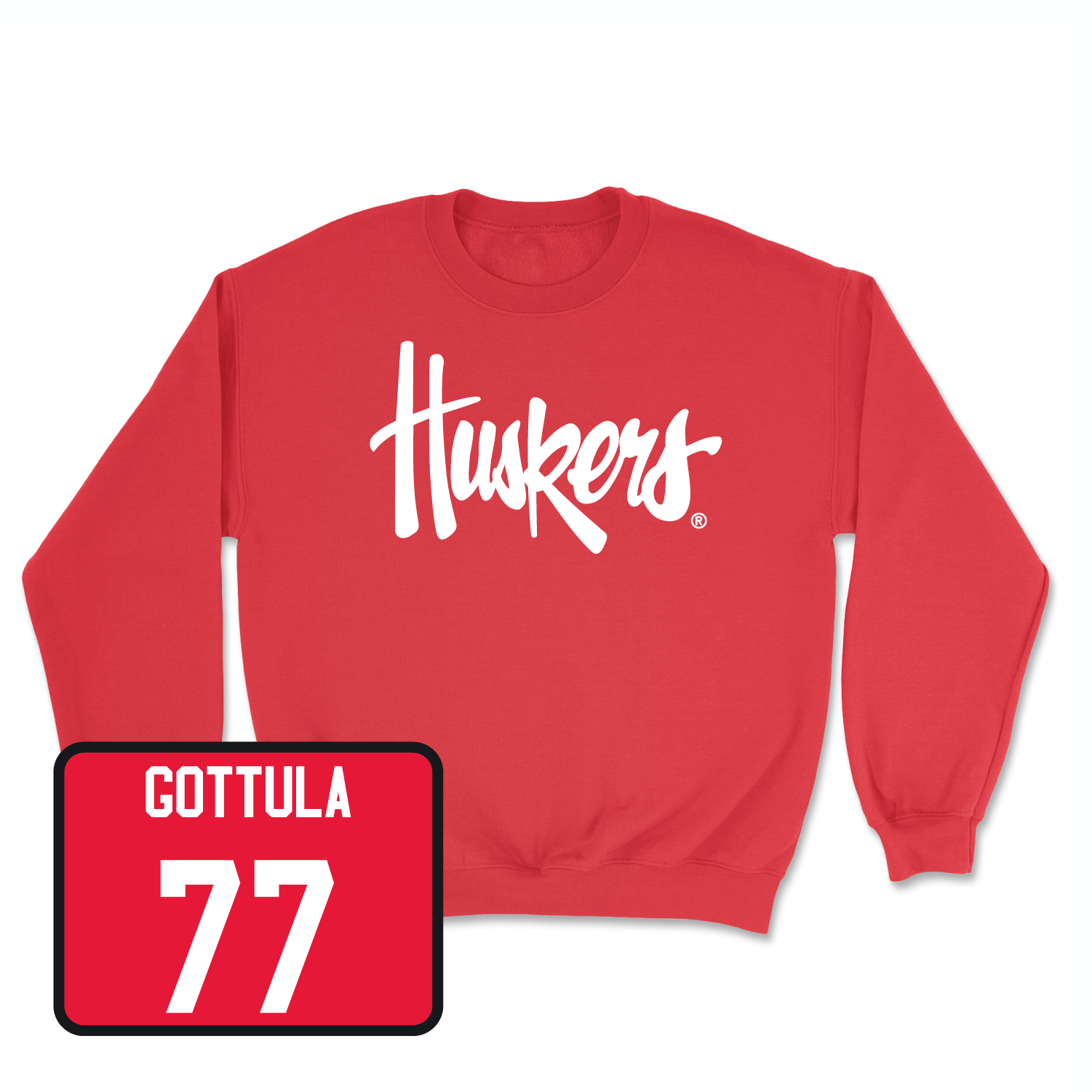Red Football Huskers Crew Youth Large / Gunnar Gottula | #77