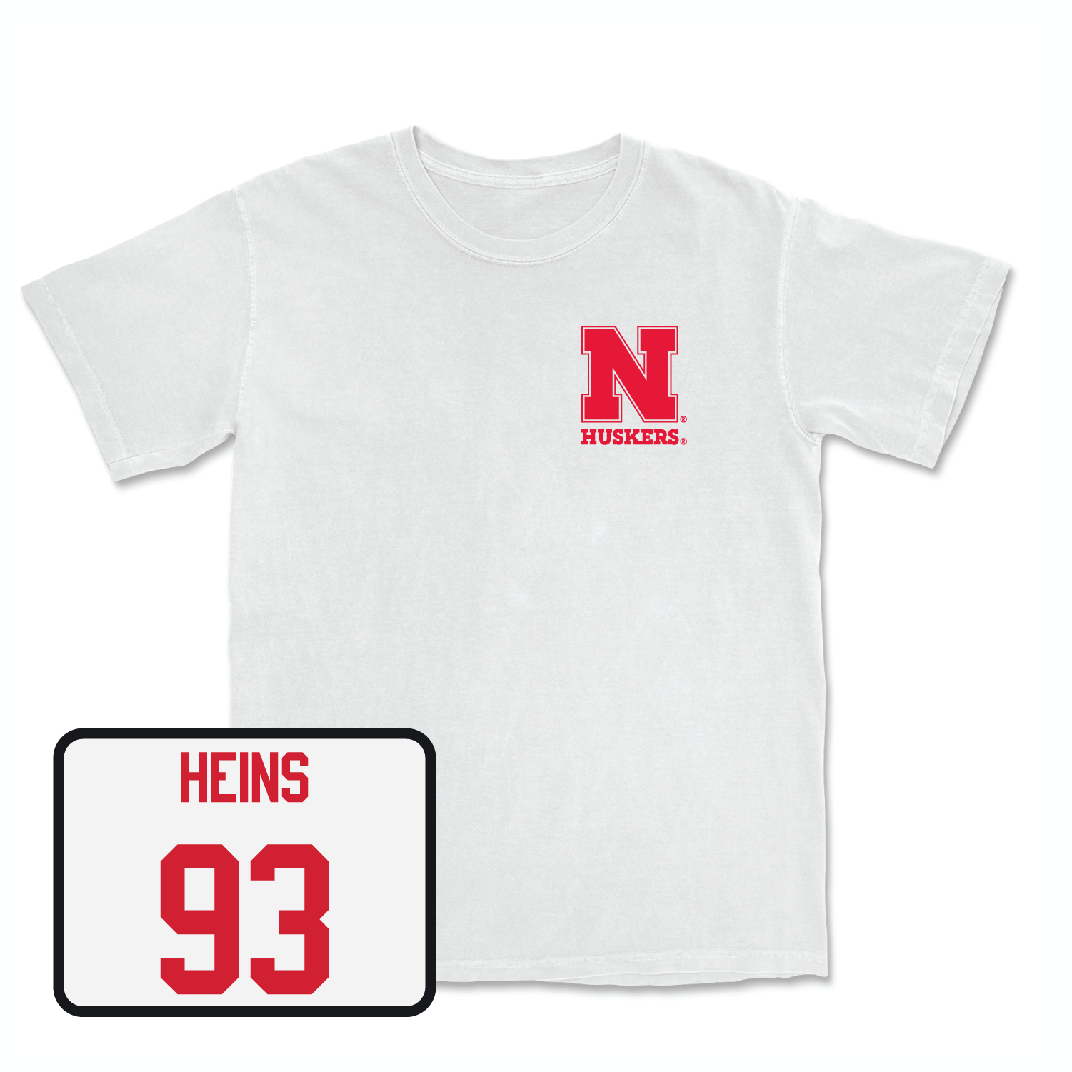 White Football Comfort Colors Tee 7 Large / Gabe Heins | #93