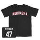 Black Football Nebraska Tee 5 Youth Medium / Gage Stenger | #47