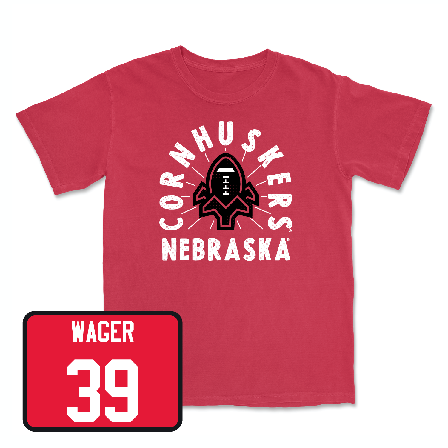 Red Football Cornhuskers Tee Large / Gage Wager | #39