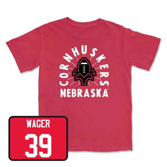 Red Football Cornhuskers Tee Youth Small / Gage Wager | #39
