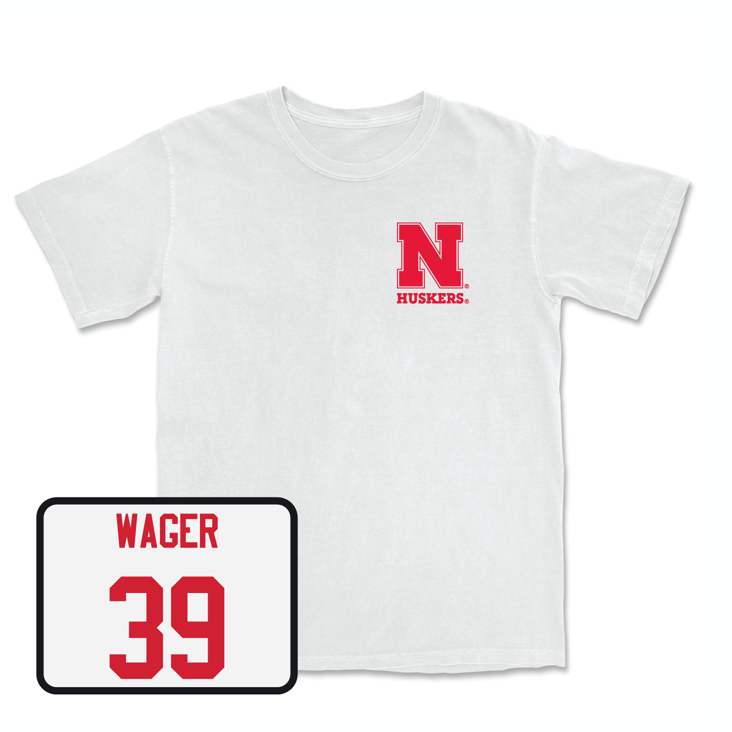 White Football Comfort Colors Tee Medium / Gage Wager | #39