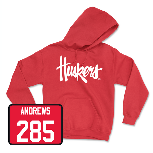 Red Wrestling Huskers Hoodie Youth Small / Harley Andrews | #285