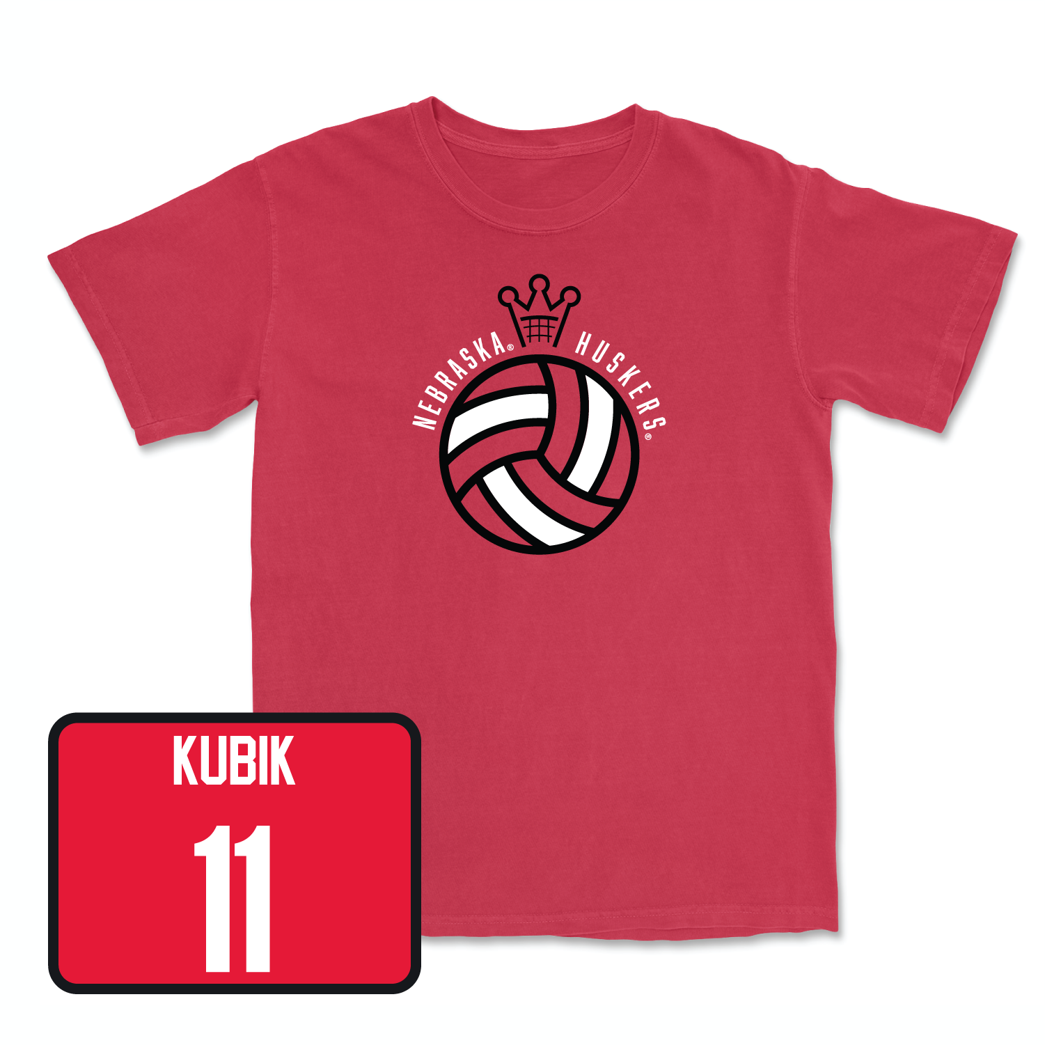 Red Women's Volleyball Crown Tee Youth Medium / Hayden Kubik | #11