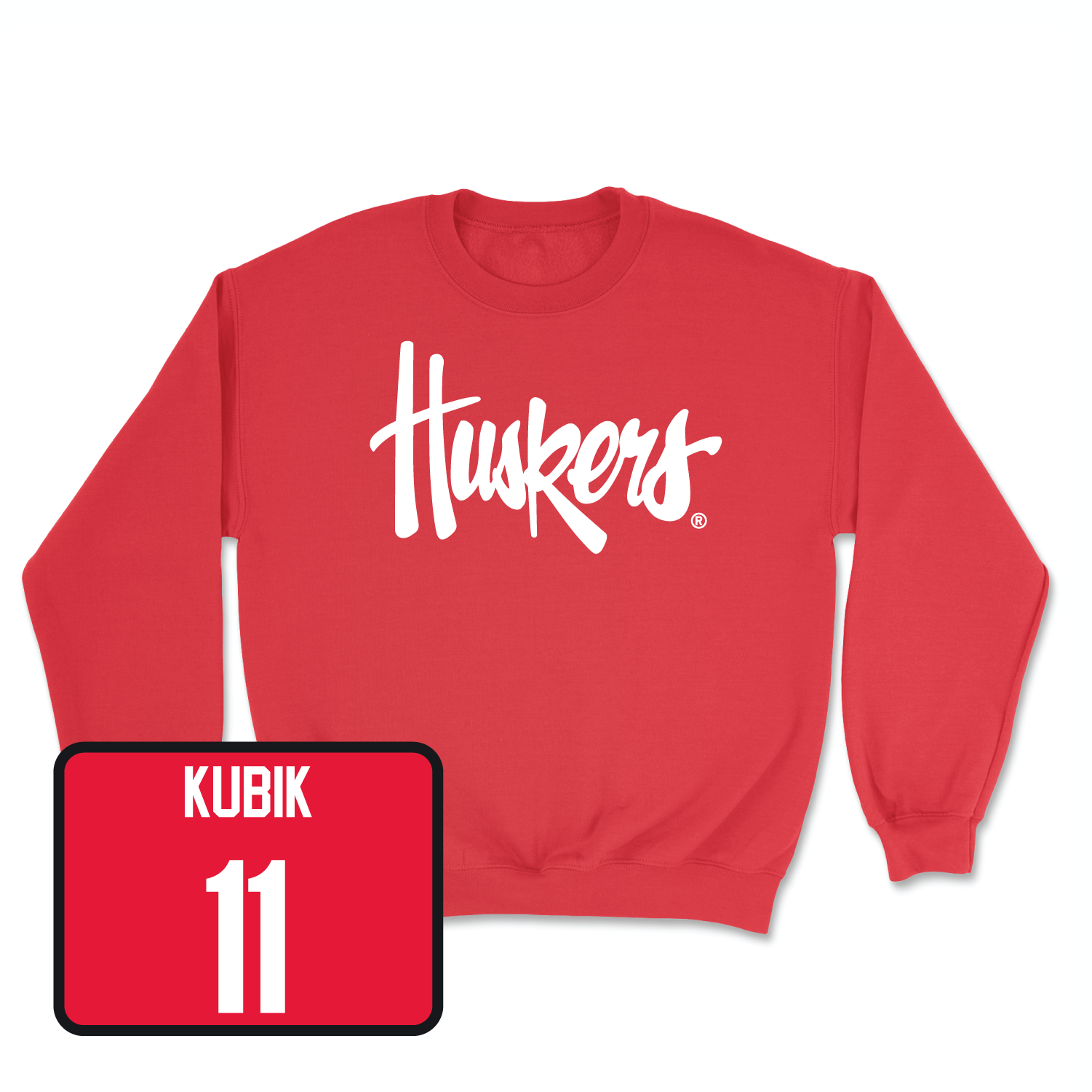 Red Women's Volleyball Huskers Crew Youth Large / Hayden Kubik | #11