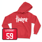 Red Football Huskers Hoodie 6 Youth Large / Henry Lutovsky | #59