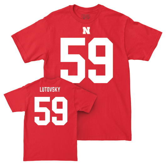 Nebraska Football Red Shirsey Tee - Henry Lutovsky | #59 Youth Small