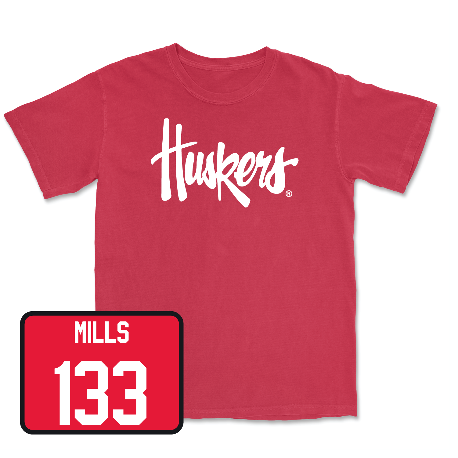 Red Wrestling Huskers Tee Small / Hayden Mills | #133