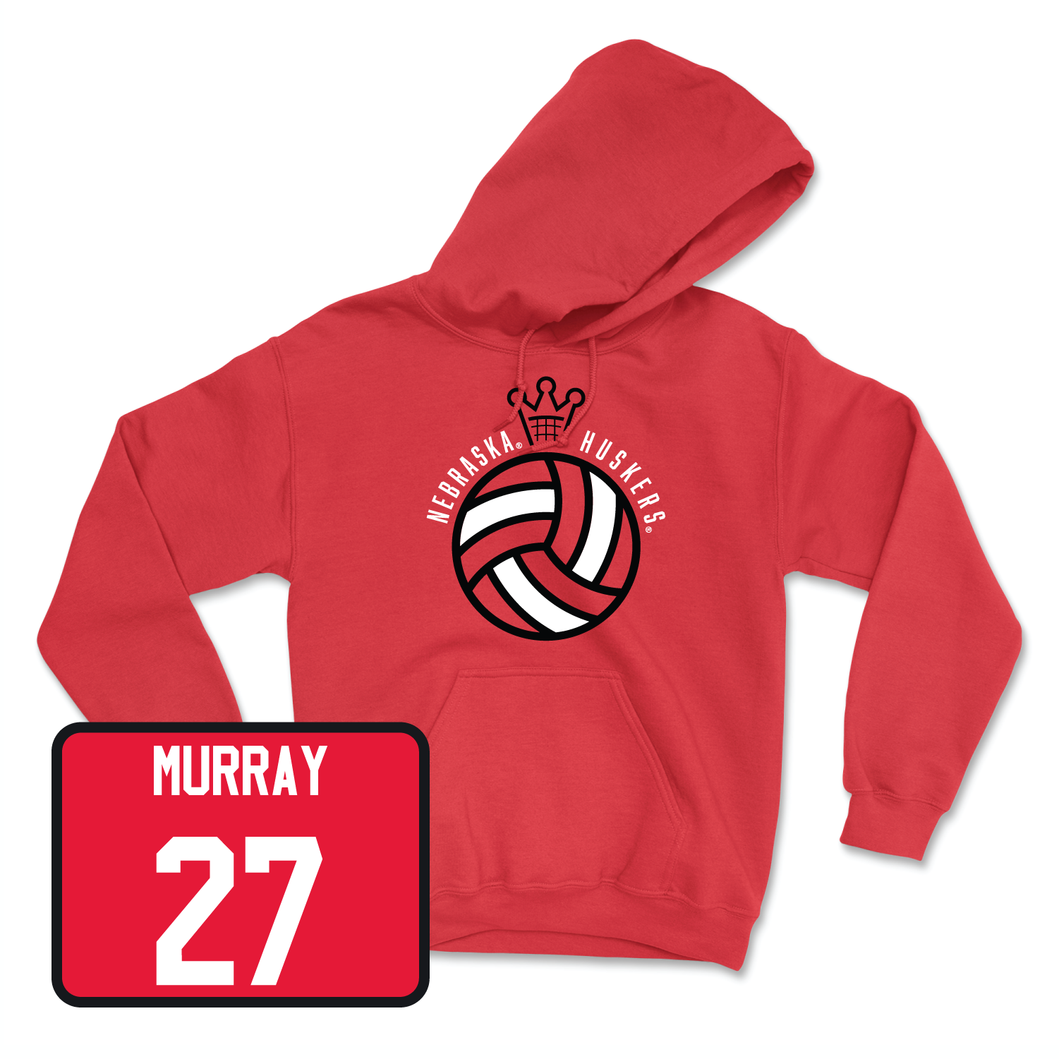 Red Women's Volleyball Crown Hoodie Small / Harper Murray | #27