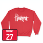 Red Women's Volleyball Huskers Crew Small / Harper Murray | #27