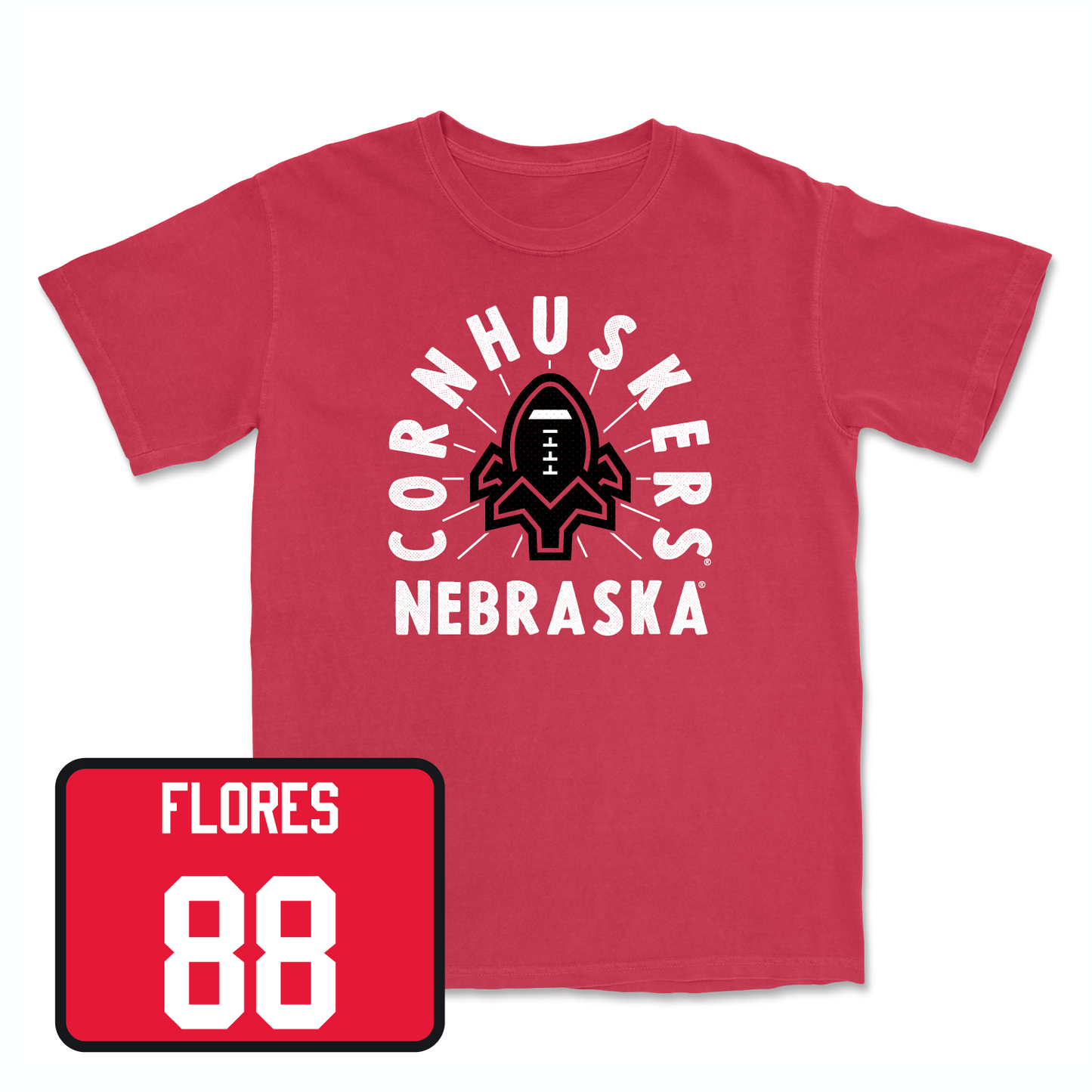 Red Football Cornhuskers Tee Large / Ismael Flores | #88