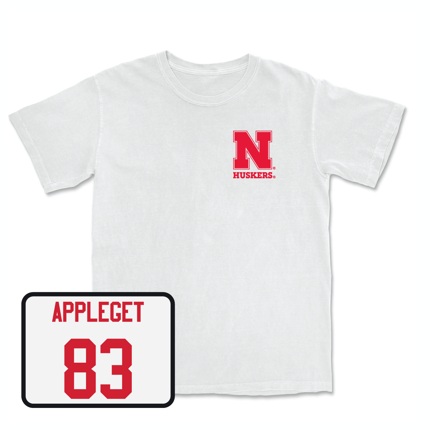 White Football Comfort Colors Tee 7 Youth Large / Jake Appleget | #83
