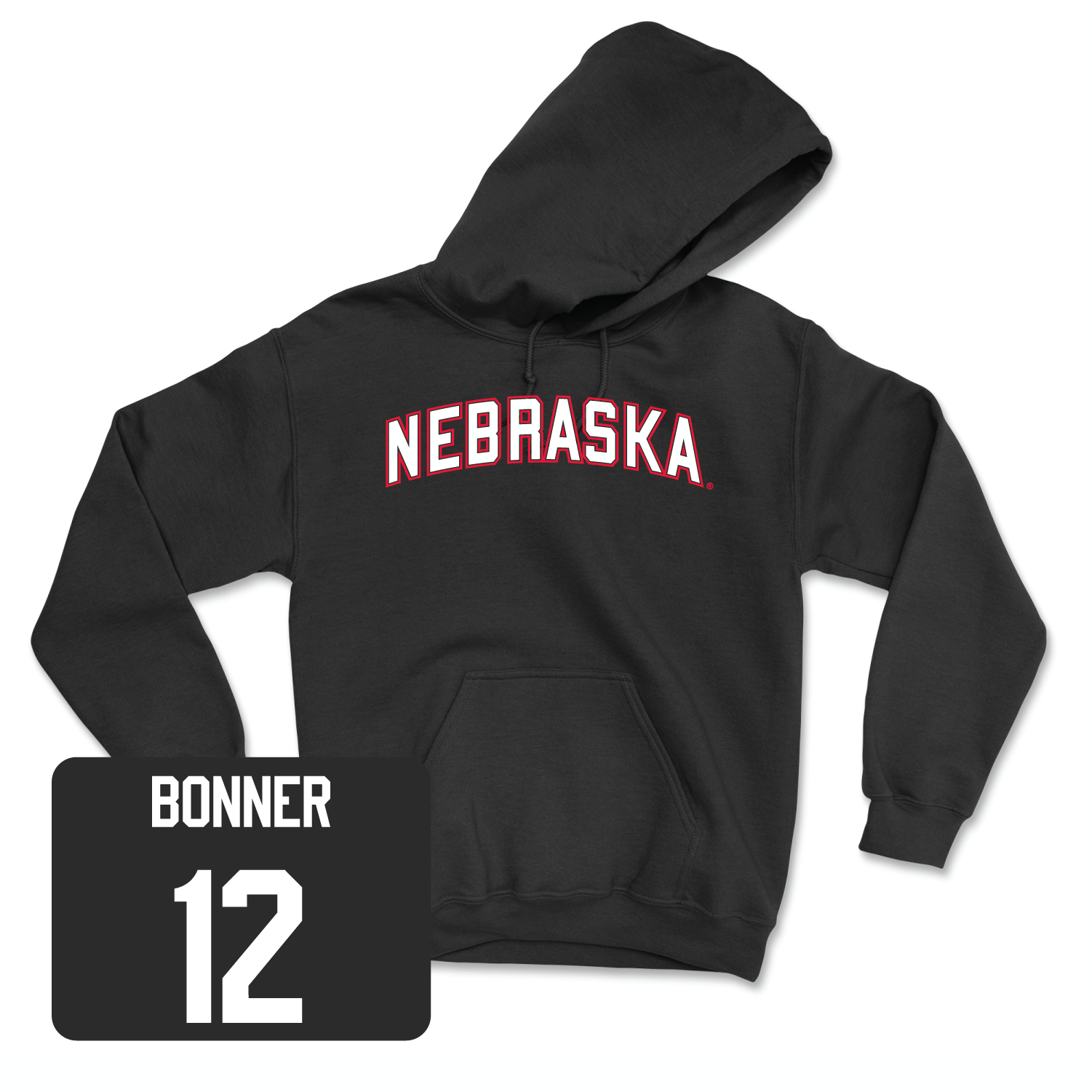 Black Football Nebraska Hoodie 2 4X-Large / Janiran Bonner | #12