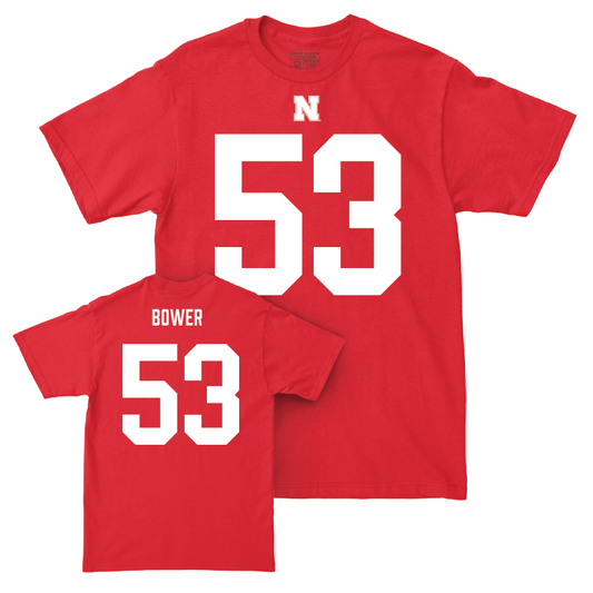 Nebraska Football Red Shirsey Tee - Jacob Bower | #53 Youth Small