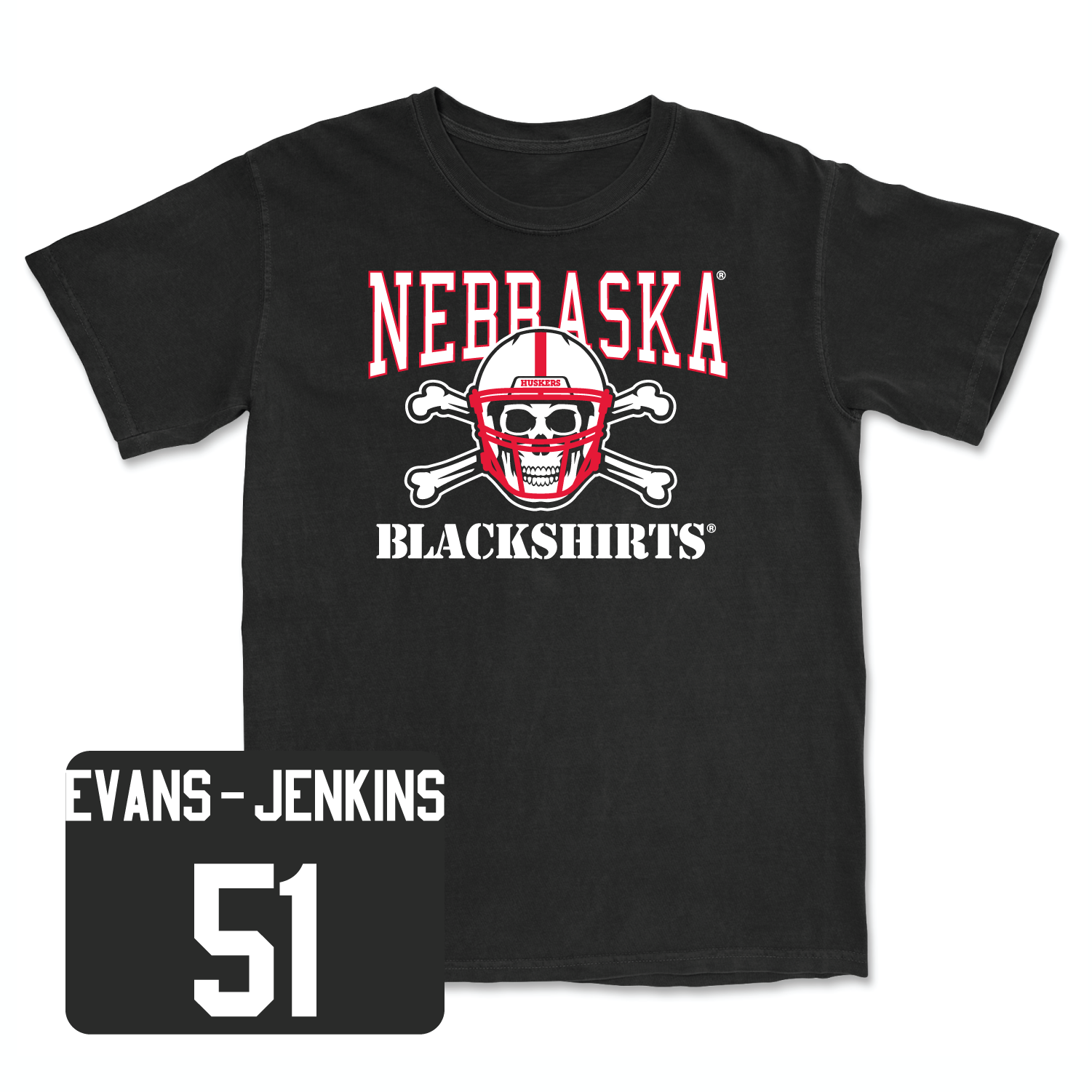 Black Football Blackshirts Tee 6 2X-Large / Justin Evans-Jenkins | #51