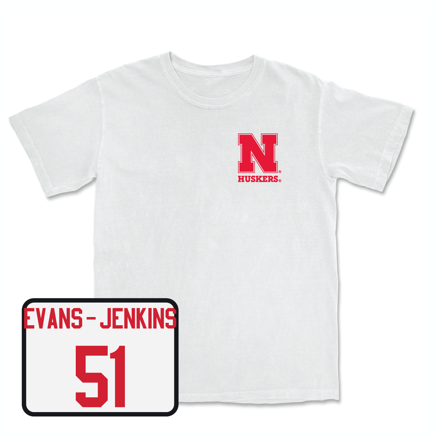 White Football Comfort Colors Tee 6 Small / Justin Evans-Jenkins | #51