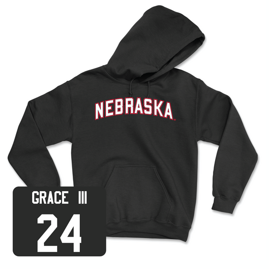 Black Men's Basketball Nebraska Hoodie Youth Small / Jeffrey Grace III | #24