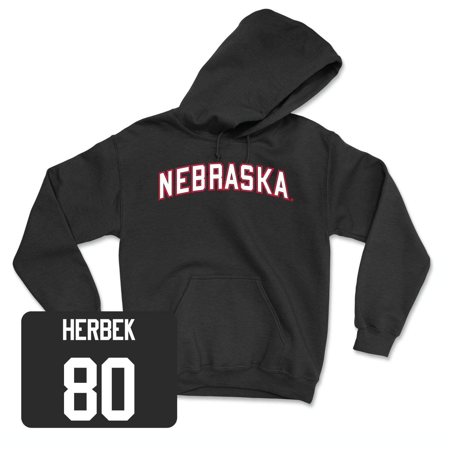 Black Football Nebraska Hoodie 7 4X-Large / Jacob Herbek | #80