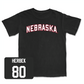 Black Football Nebraska Tee 7 Youth Medium / Jacob Herbek | #80