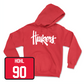 Red Football Huskers Hoodie 10 Youth Medium / Jacob Hohl | #90