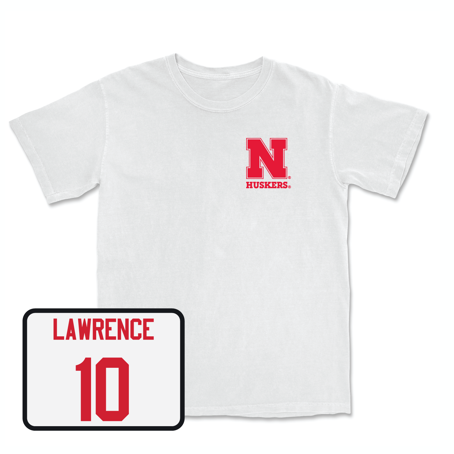 White Men's Basketball Comfort Colors Tee Youth Small / Jamarques Lawrence | #10